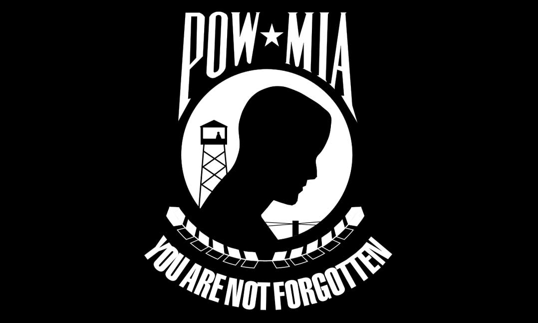 The POW/MIA flag flying in the breeze