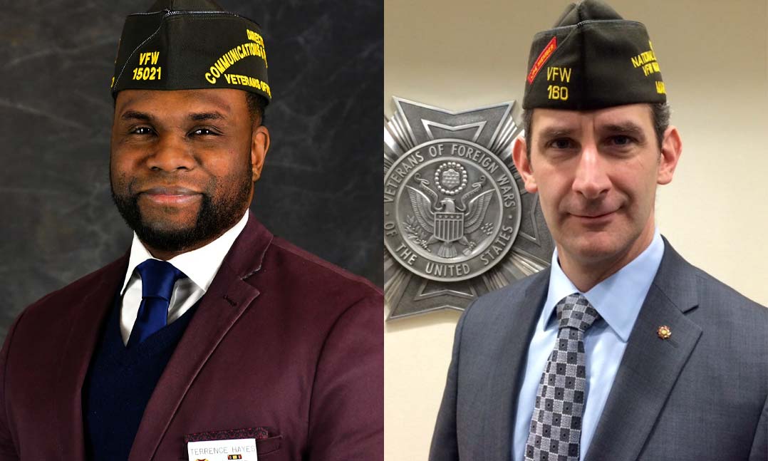 Former VFW staffers Terrence Hayes, left, and Raymond Kelley