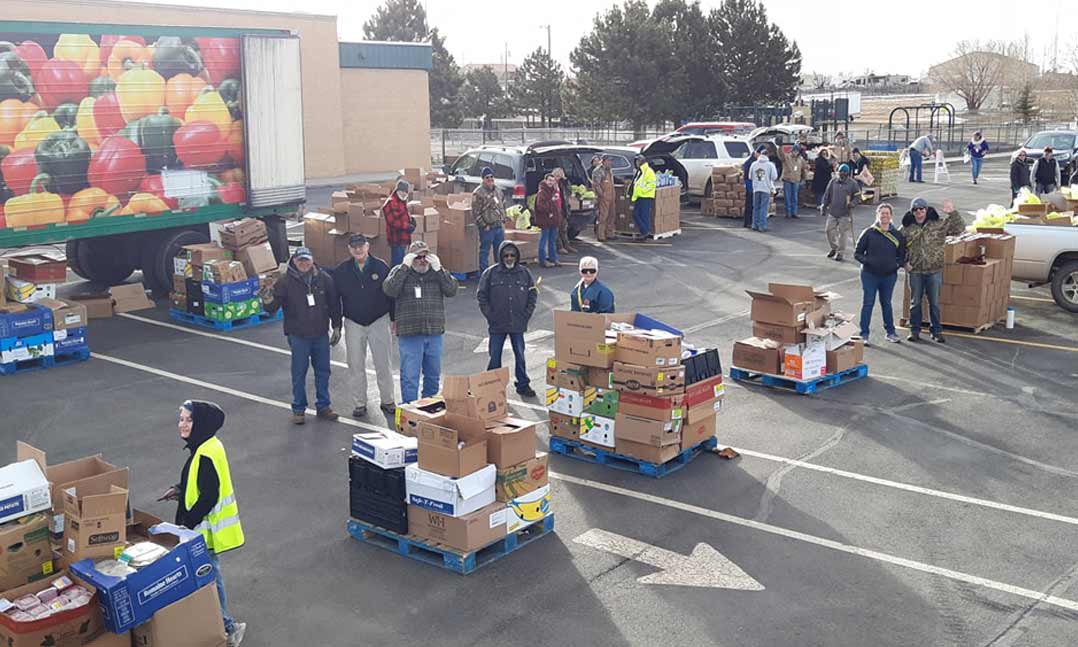 VFW members sort and distribute donated food during the pandemic