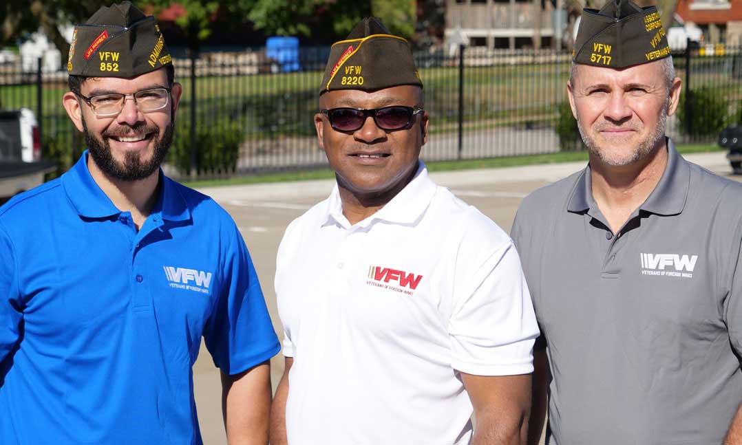 Three VFW members spending time together