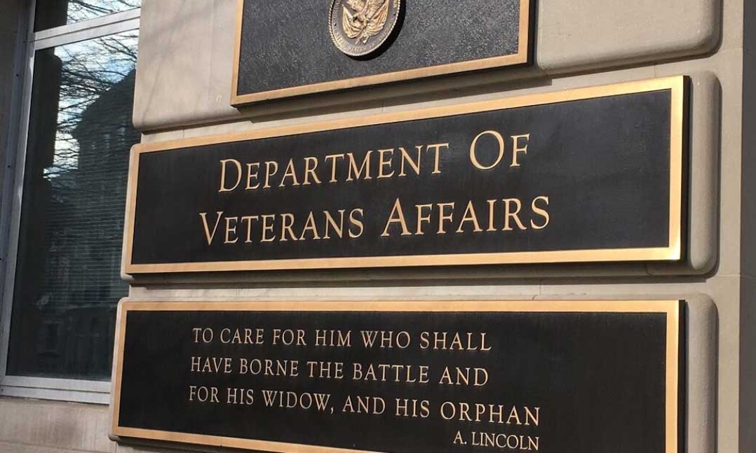 Department of Veterans Affairs sign and motto plaque