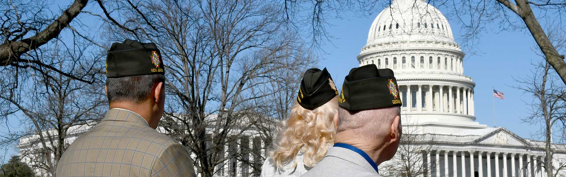 VFW leadership looking at Capitol Hill Congressional building