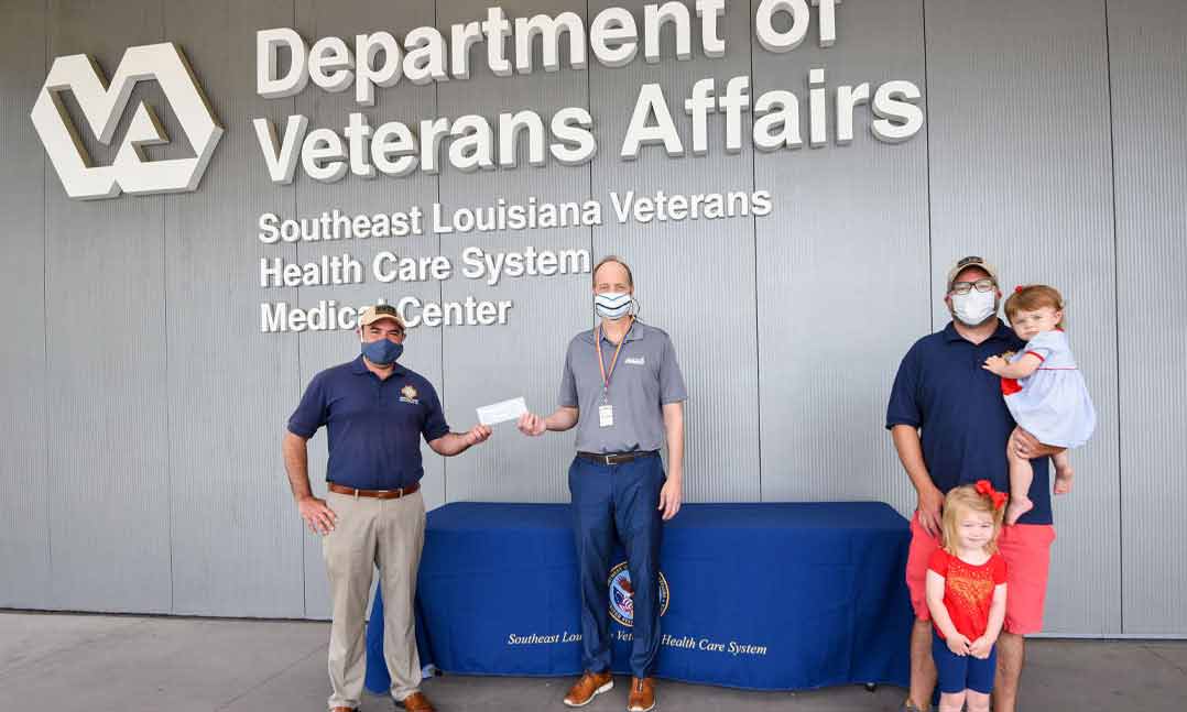 Louisiana VFW members donate to their local VA hospital to combat veteran homelessness