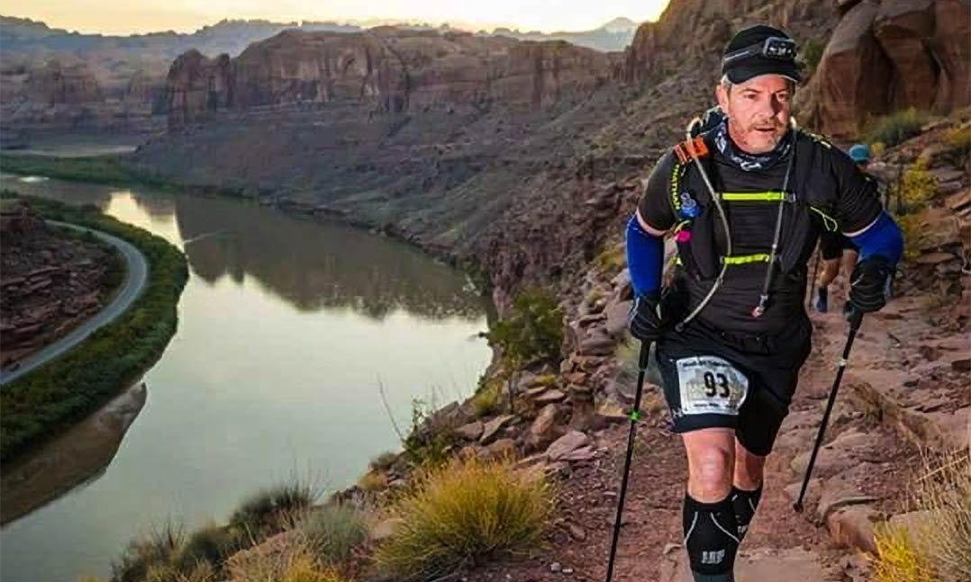 An avid ultra-runner, Jeremy Miller competes during the Moab 240 Endurance Run, a 240-mile event held in Moab, Utah, in October 2017.