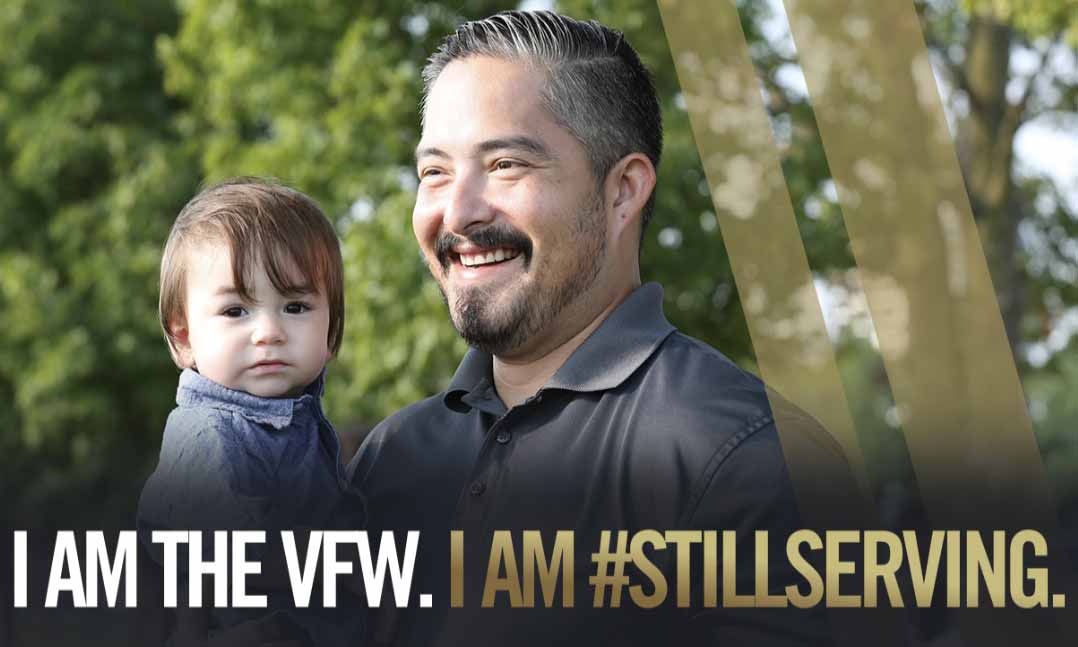 VFW member and employee veteran Nick Lopez with son