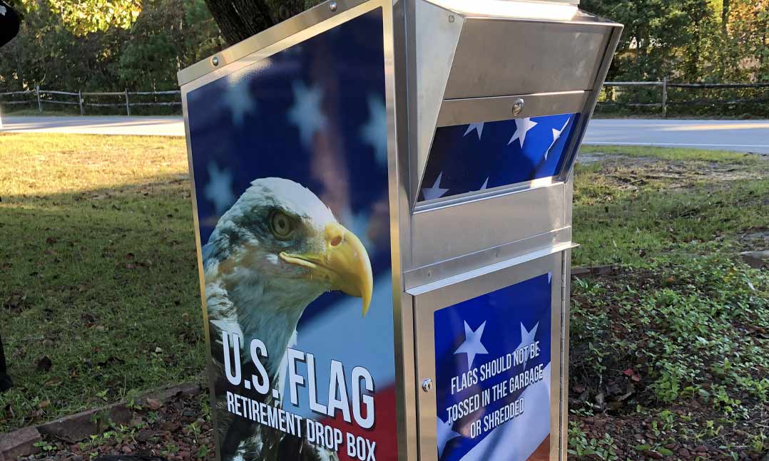 VFW Post 9960 U.S. flag disposal box