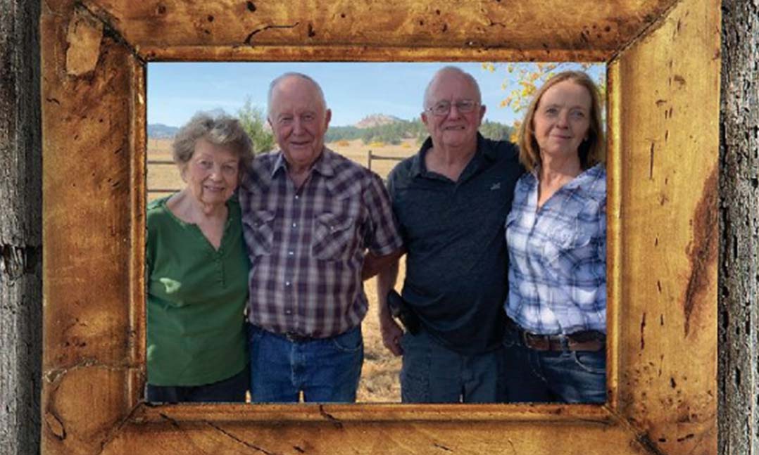 From left, Carol, Russ, Roger and Vicki Greenwood gather on the Doonan Gulch Ranch in southeastern Montana
