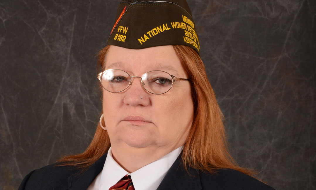 VFW Life member Martha Lain, 2021-2022 VFW Department of Kentucky Auxiliary President, and former VFW Department of KY Commander