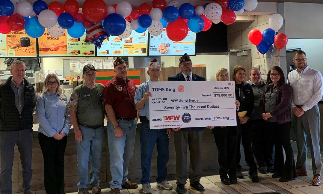 TOMS King Services donated $75,000 to VFW Unmet Needs program