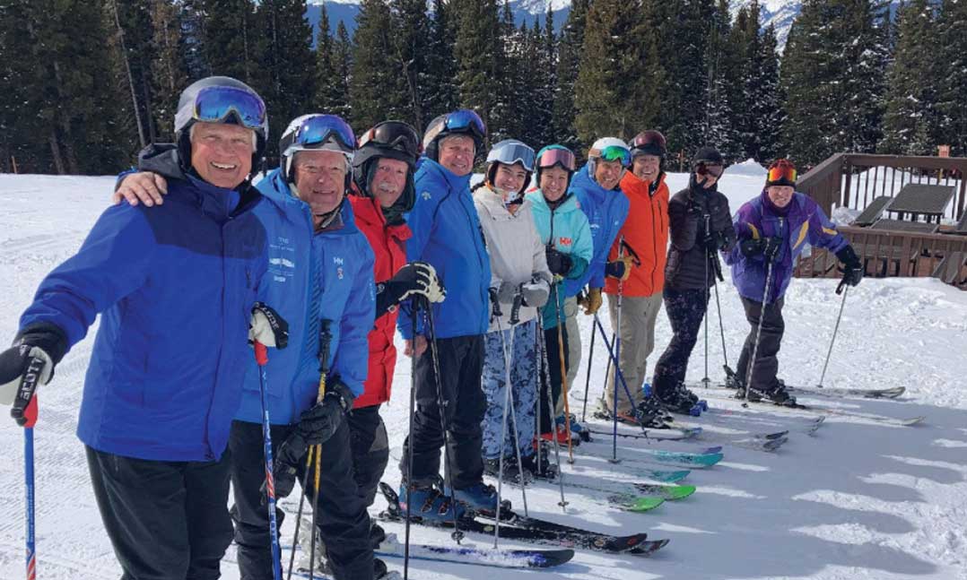 Members of VFW Post 10721 in Vail, Colo., meet on Vail Mountain’s Chair 11 ski lift