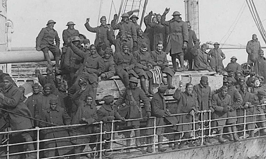 Soldiers of the 369th Infantry Regiment of the New York Army National Guard in 1919