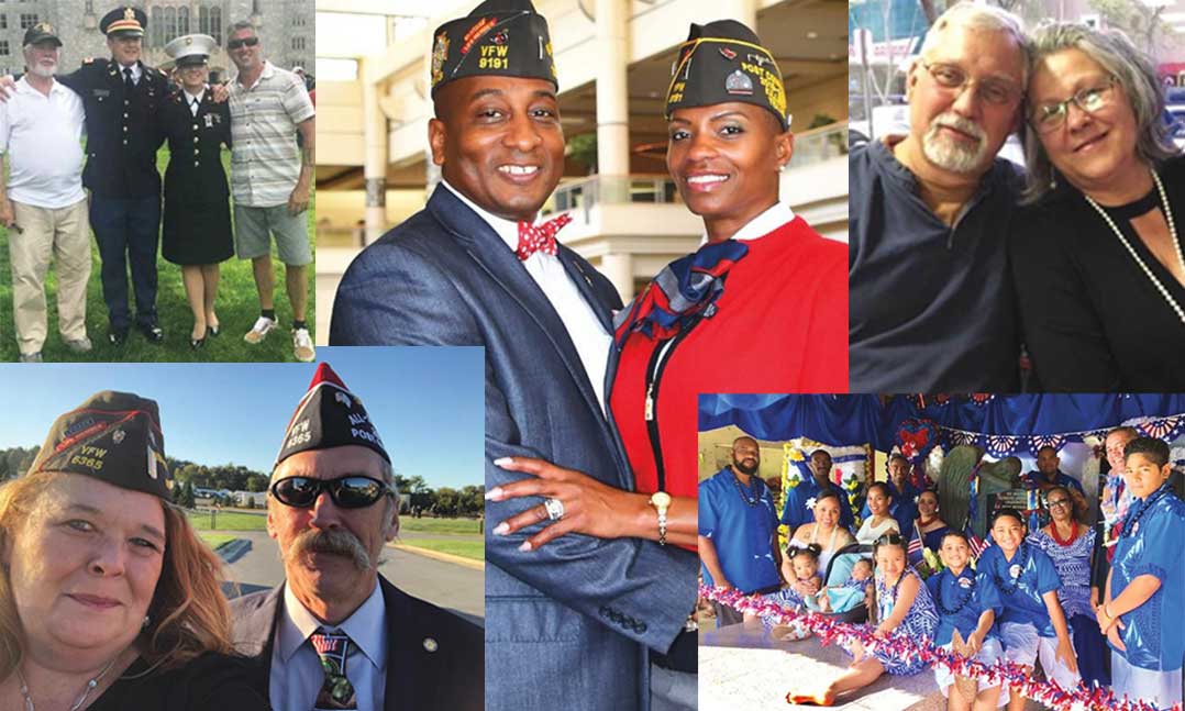 Collage of pictures from veterans and families active in the VFW