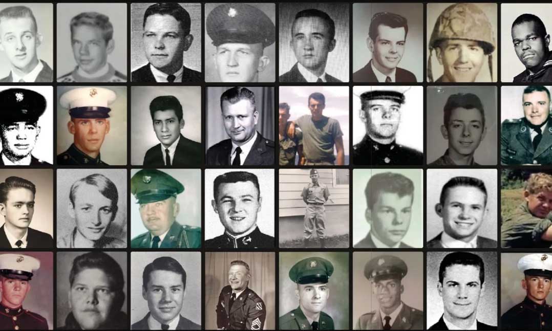 Headshots of service members from the Vietnam War