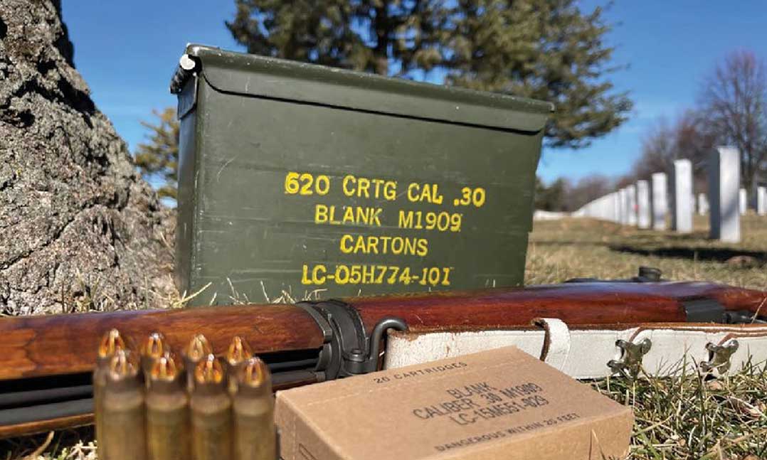 ammo box with ammunition for military funerals
