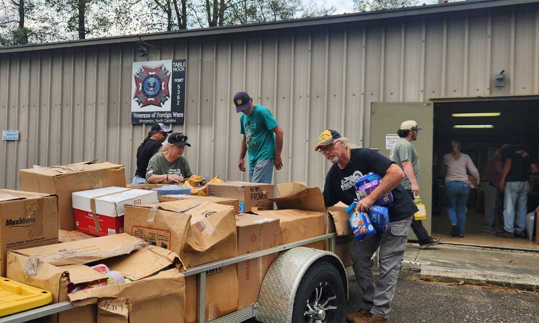 VFW members collect goods after Hurricane Helene