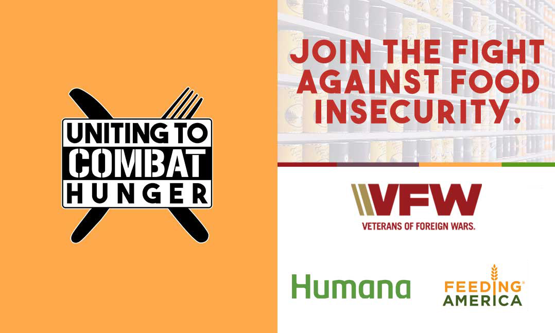 VFW Humana Feeding American Uniting to Combat Hunger Campaign fork and knife join the fight against food insecurity